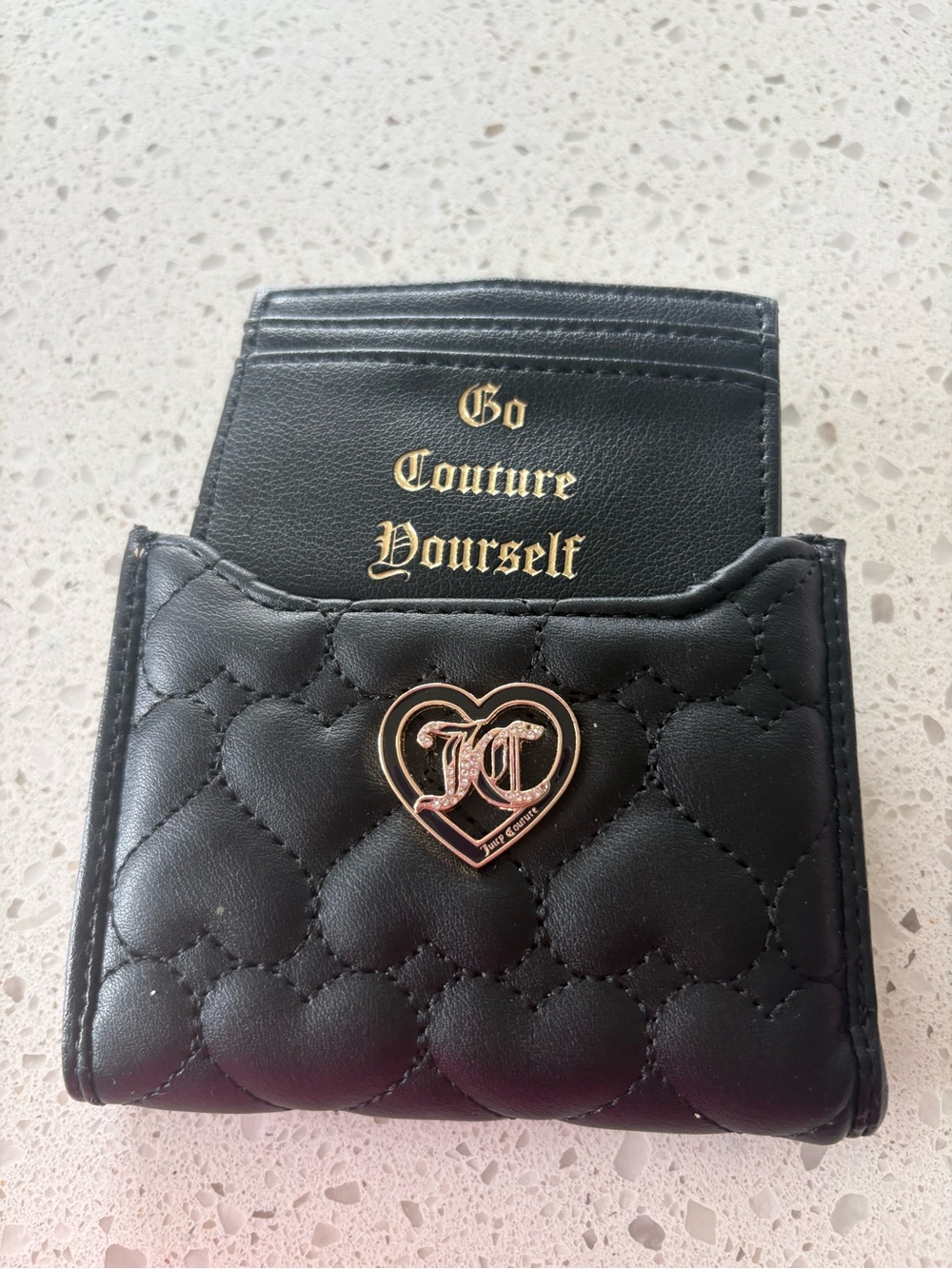 Juicy Couture Cream and Black Logo-Print Card Sleeve